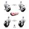 Service Caster 3.5 Inch Phenolic Wheel Swivel 1/2 Inch Threaded Stem Caster Brakes SCC, 2PK SCC-TS20S3514-PHR-121315-2-TLB-2 - alternate 3